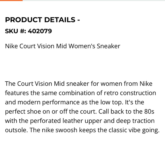NIKE WOMENS COURT VISION MID SNEAKER - size 8.5 - Picture 15 of 16